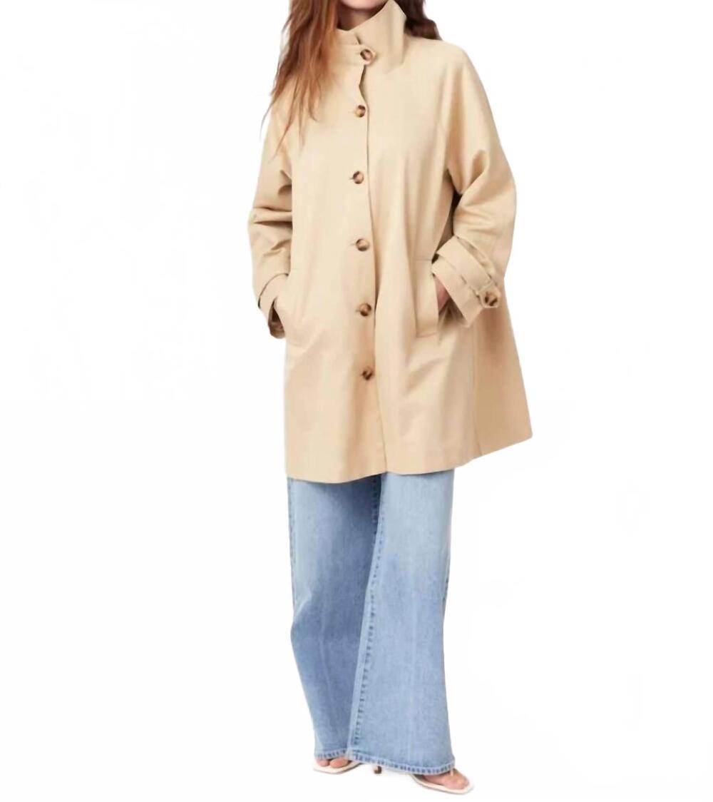 NEW HABITUAL high neck trench coat in khaki